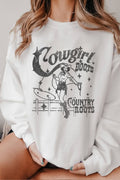 Cowgirl Boots Country Roots Graphic Brushed Sweatshirts