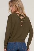 "._ V-Neck Back Cross Sweater
