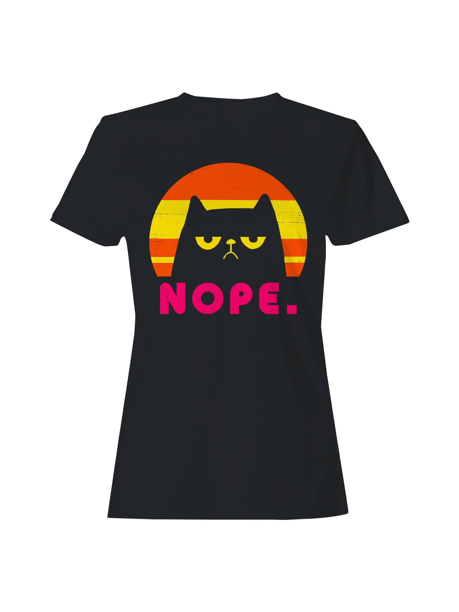 Retro Cat Nope Sunset Design Women's T-Shirt