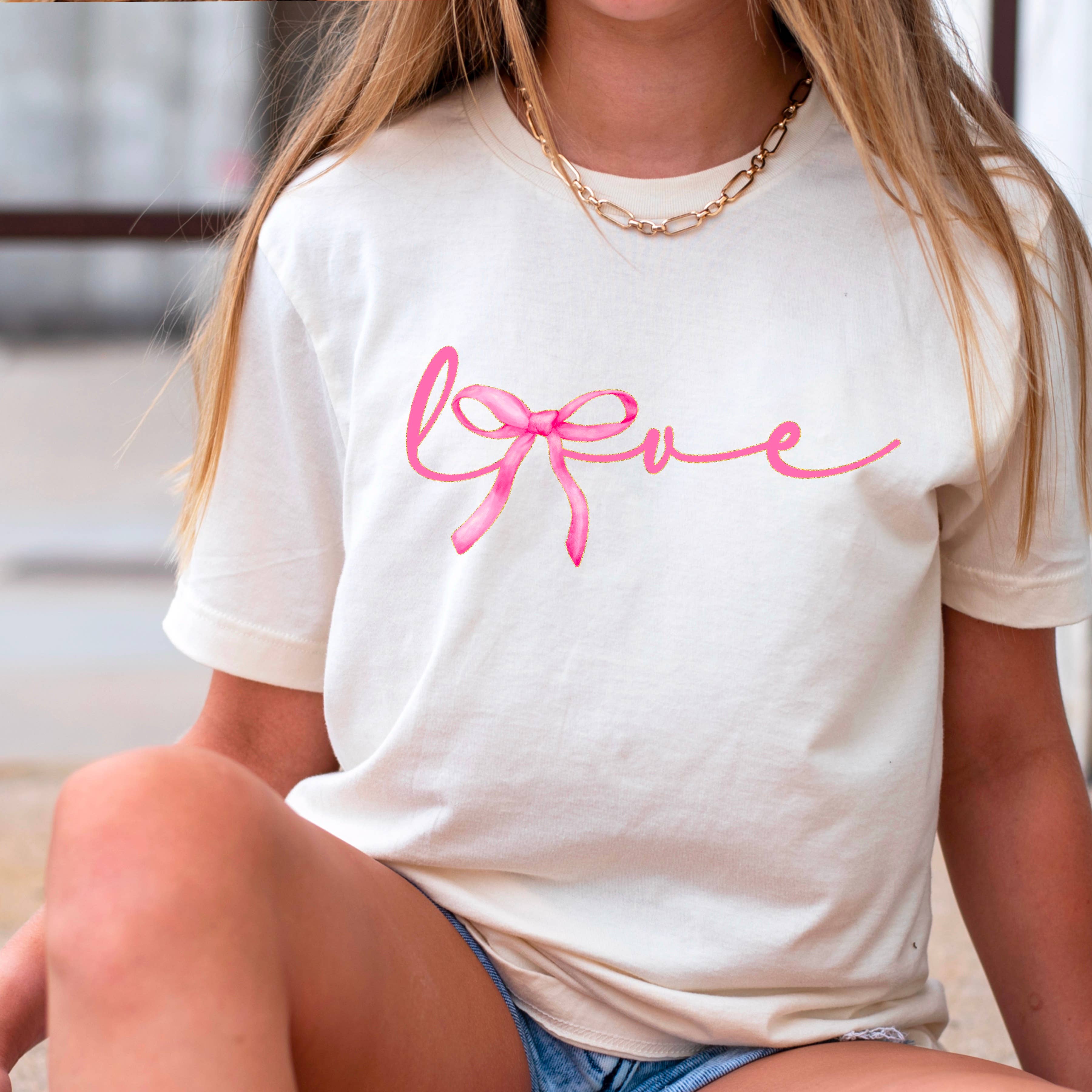 Love Coquette Bow Valentine Graphic Tee | Gildan