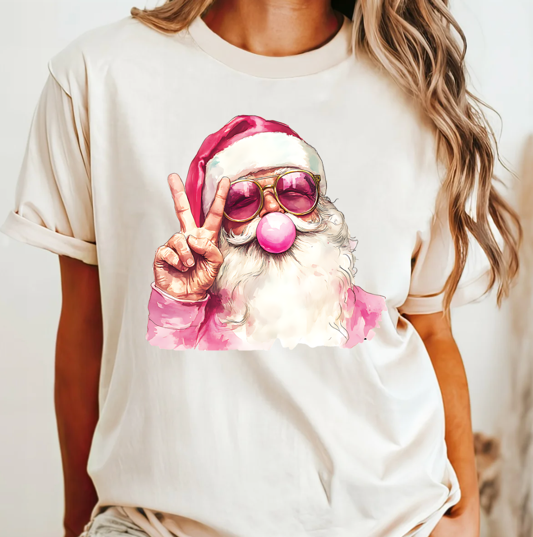 Bubblegum Santa Comfort Color Tee