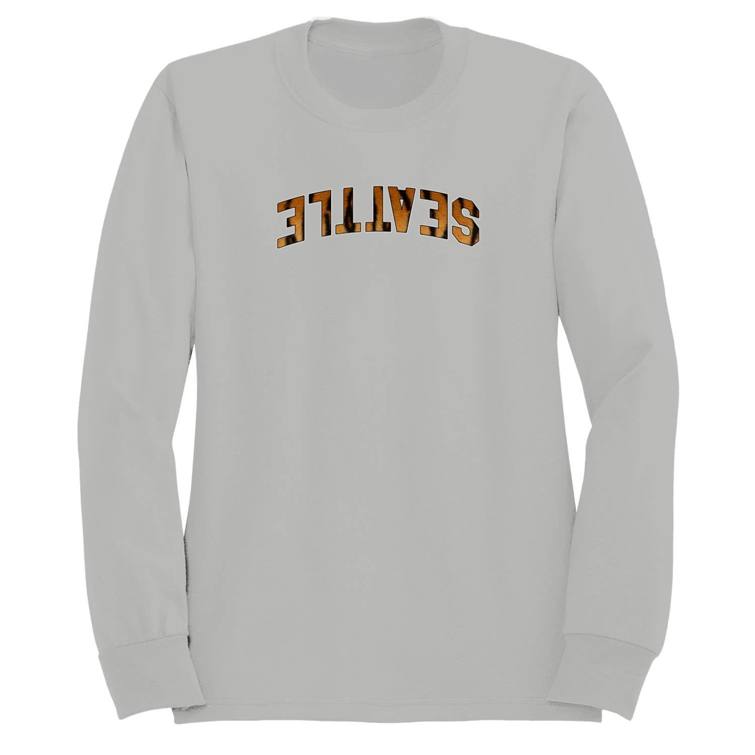 Seattle Tiger Print Bold Text Men's Sweatshirt