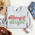 Merry and Bright, Red and Green, Christmas Xmas Sweatshirt