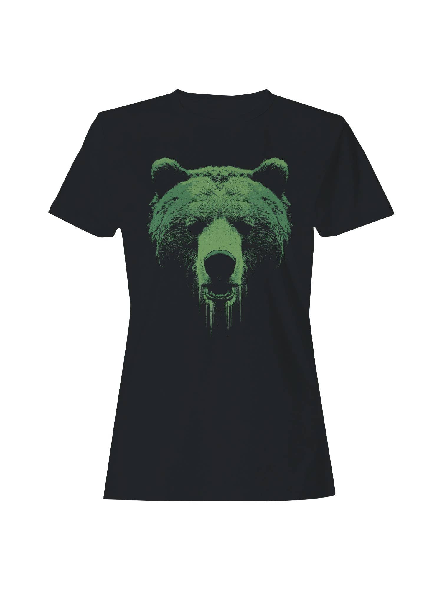 Majestic Green Bear Illustration Women's T-Shirt