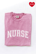Nurse Graphic Plus Size Mineral Washed Graphic Top