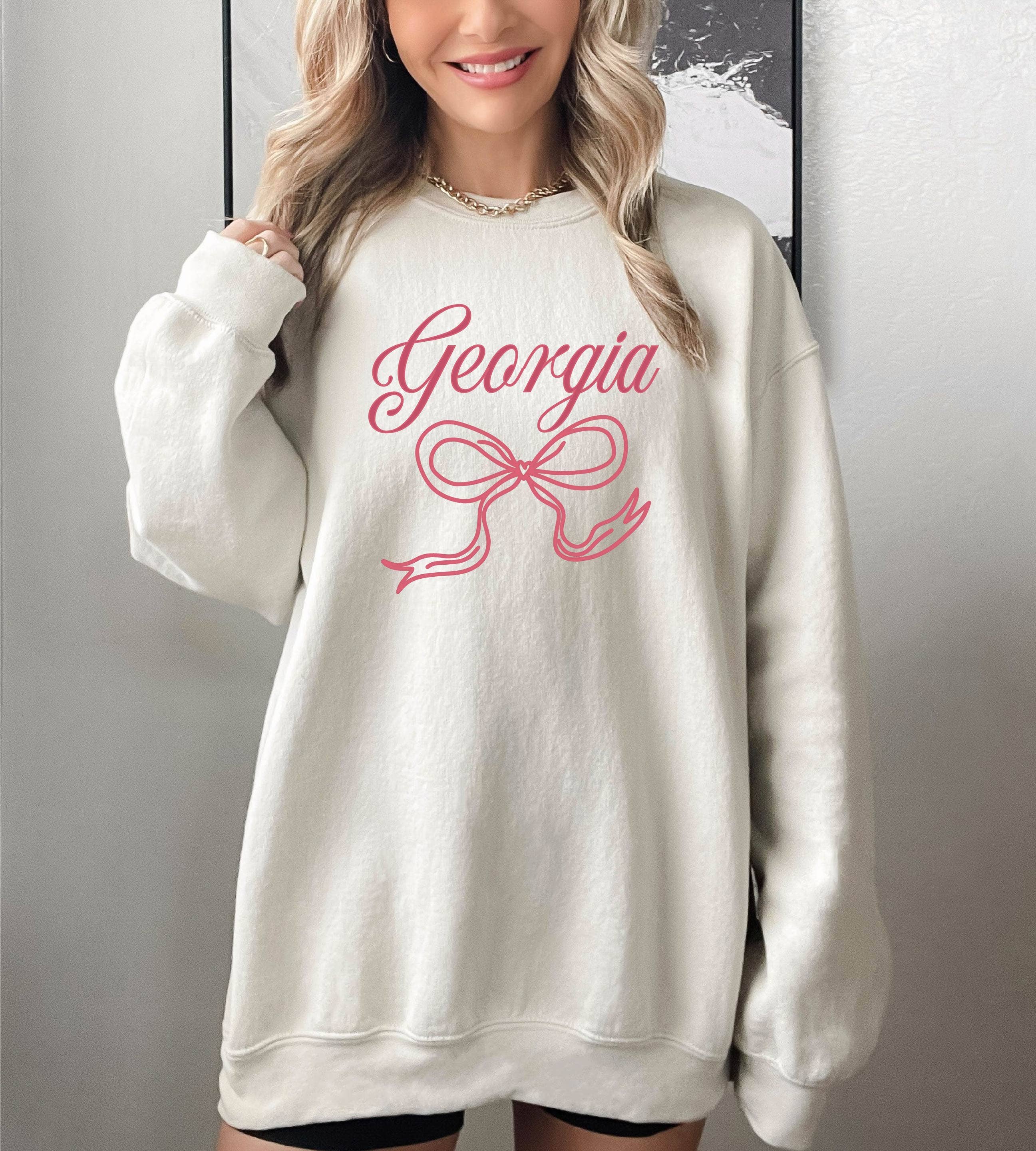 Bow Sweatshirt, Georgia Sweatshirt, Coquette, Girly