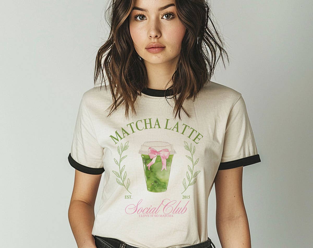Matcha Latte Social Club -  Cute Matcha Ringer Shirt