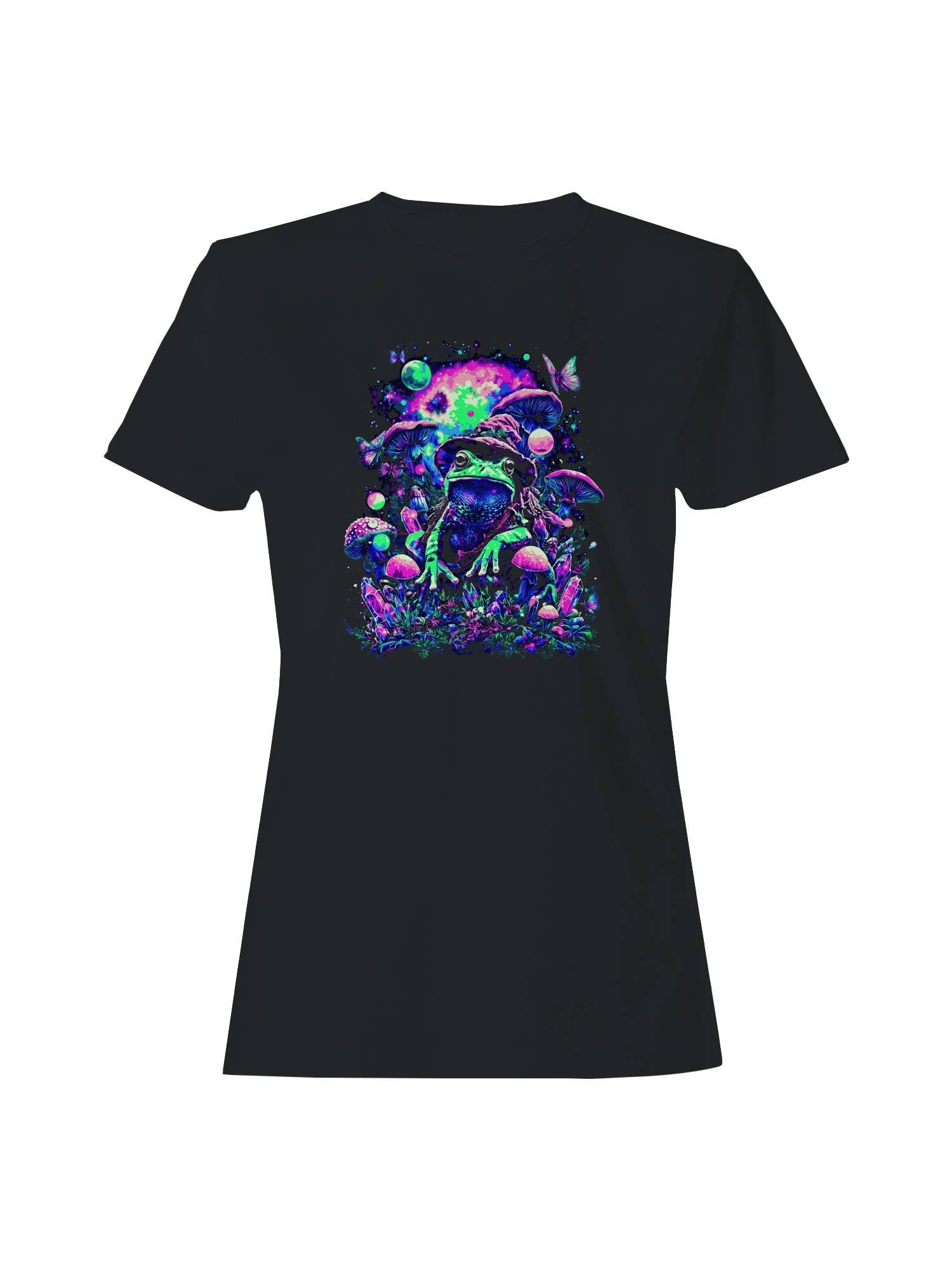 Cosmic Frog and Psychedelic Mushrooms Women's T-Shirt