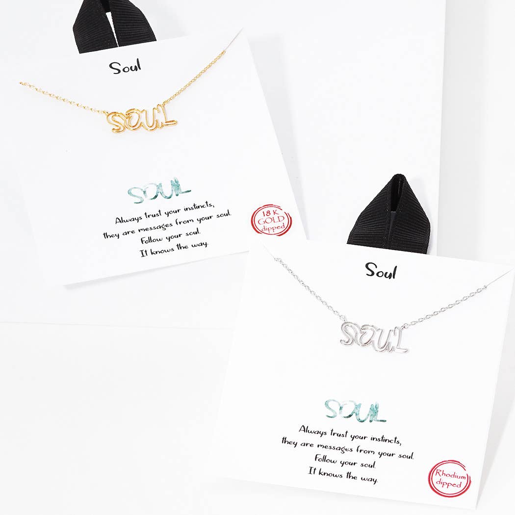Gold-Dipped Soul Lettering Charm Necklace
