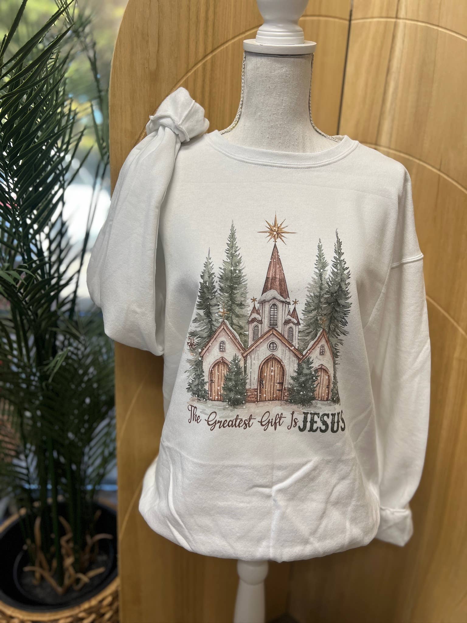Greatest Gift Is Jesus Sweatshirt On White