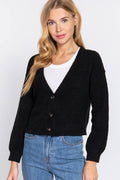 Long Slv V Neck Sweater Cardigan