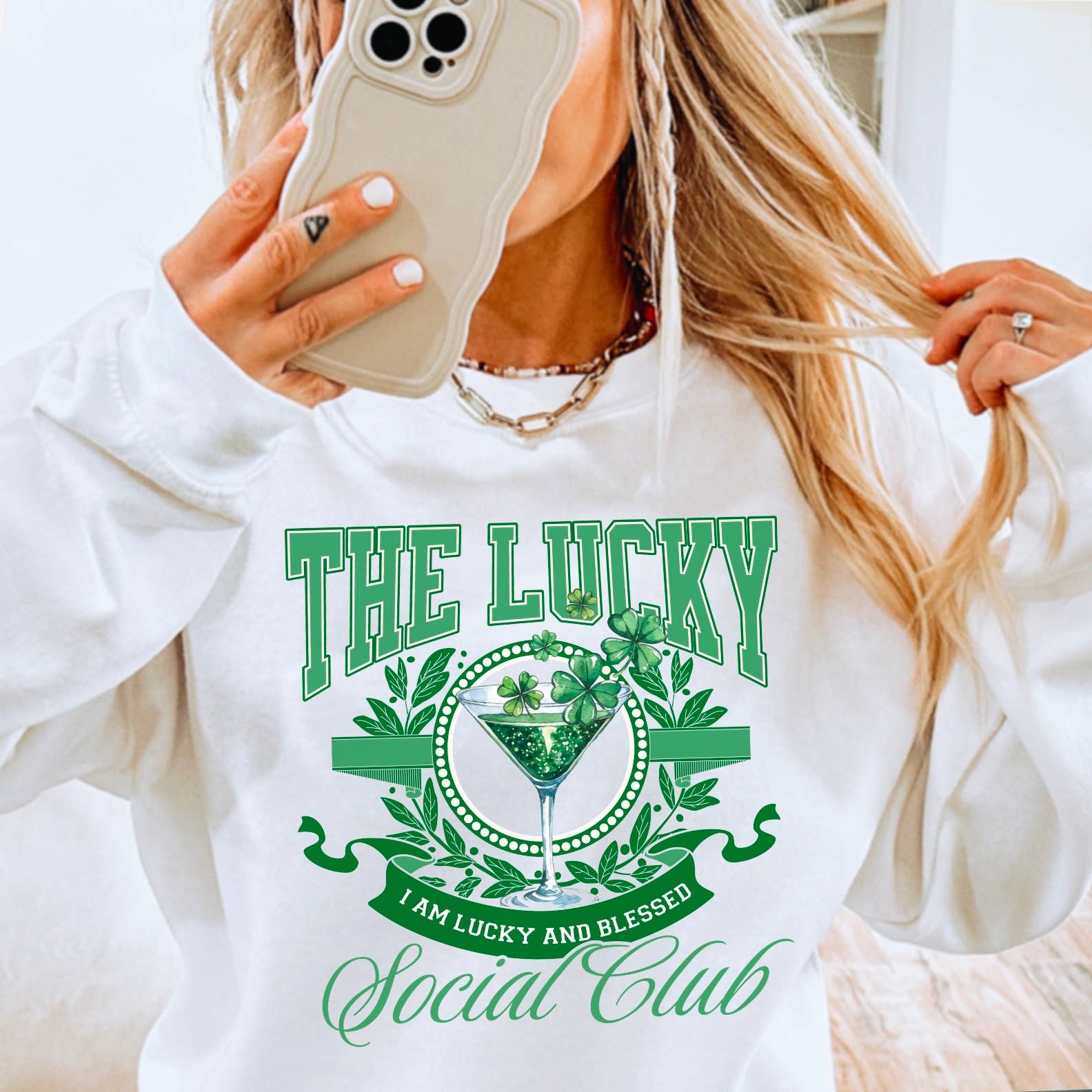 Lucky Social St. Patricks Day Graphic Crewneck Sweatshirt