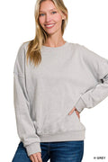 .._ SI-27150 Fleece Drop Shoulder Sweatshirts
