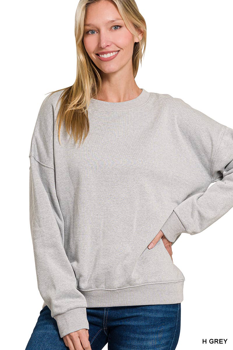 .._ SI-27150 Fleece Drop Shoulder Sweatshirts