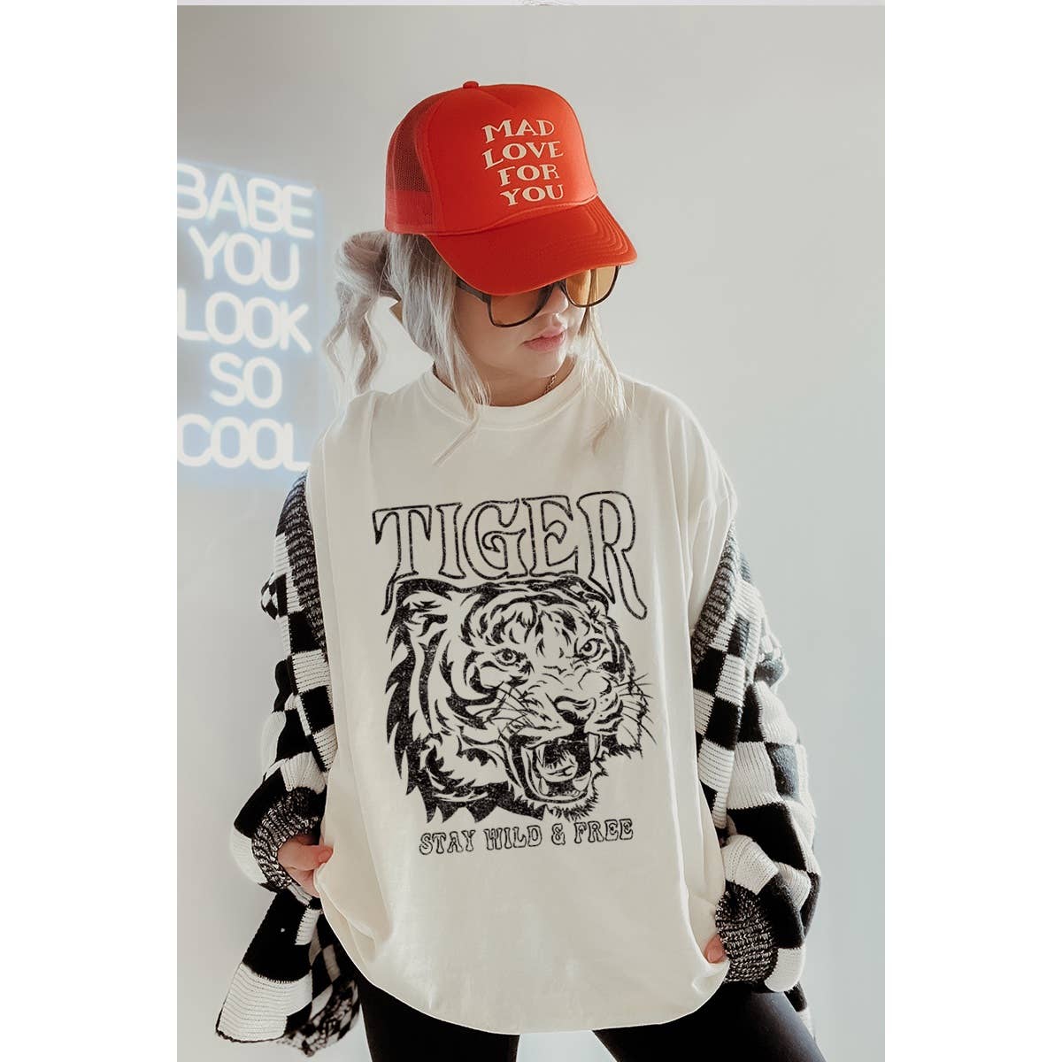 Tiger Wild Ahd Free Vintage Graphic Oversized Tee