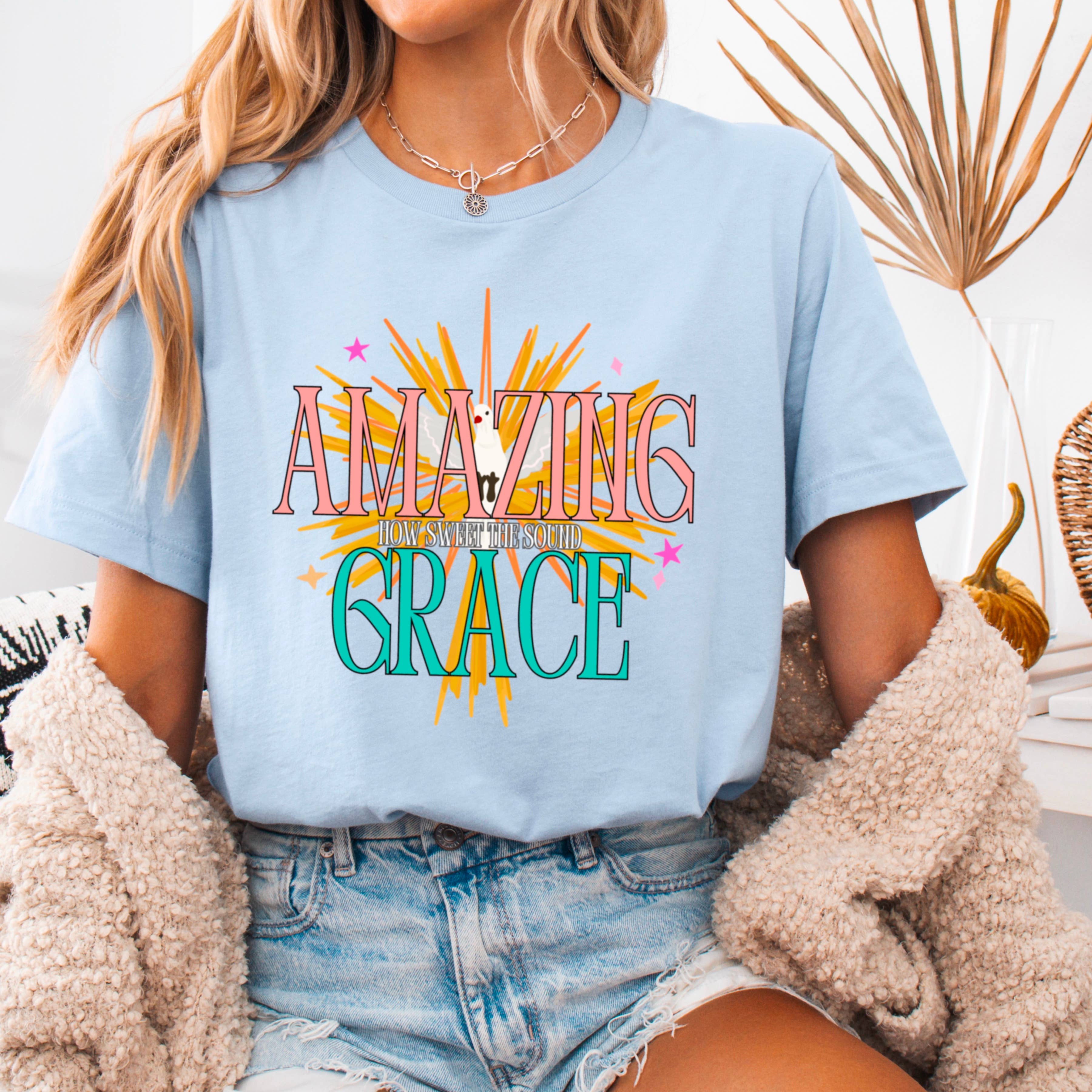 Amazing Grace Christian Graphic Tee | Gildan