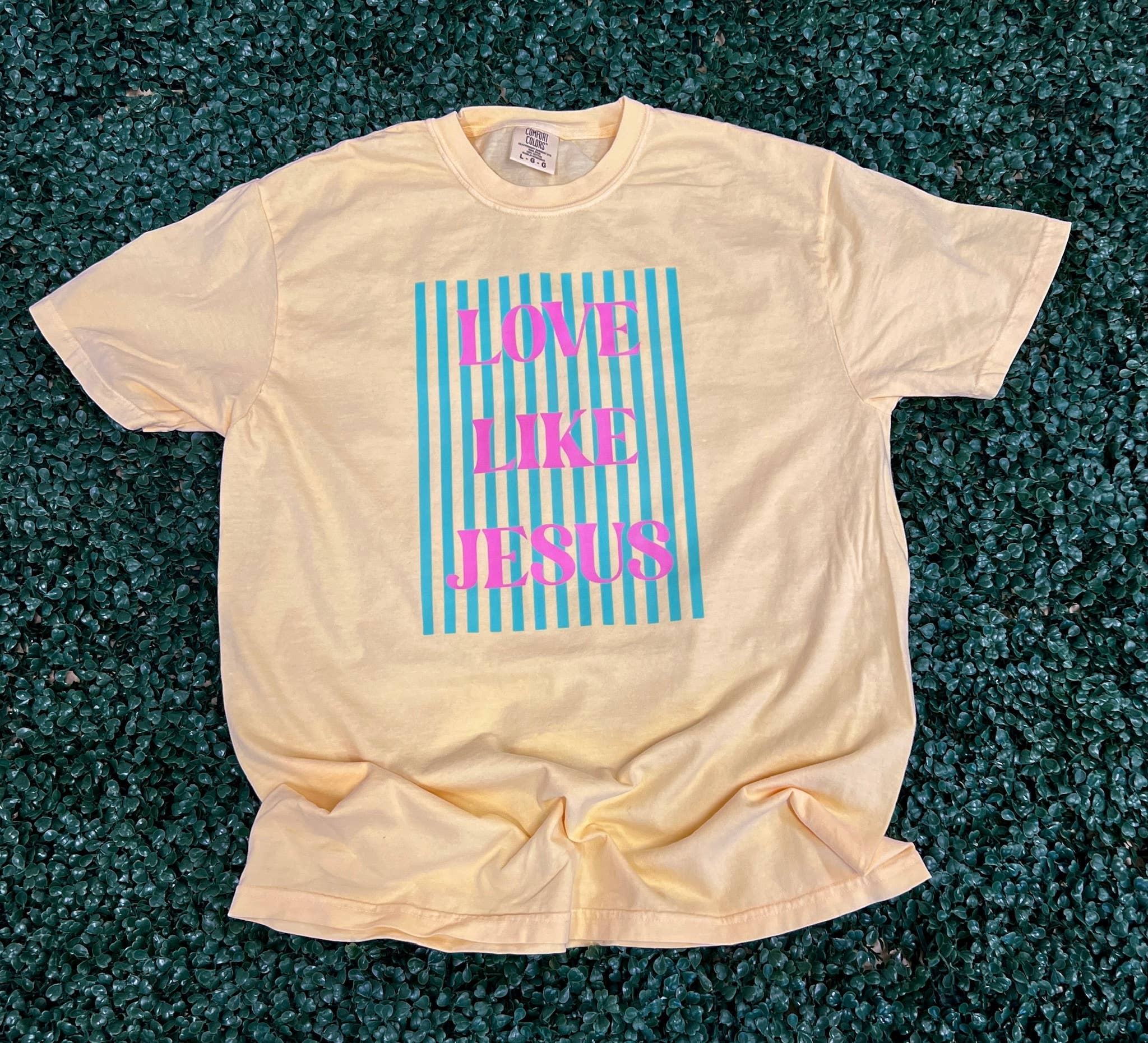 Love Like Jesus Stripes On Comfort Colors Butter