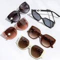 Solid Colored Frame Round Shape Legs Sunglasses