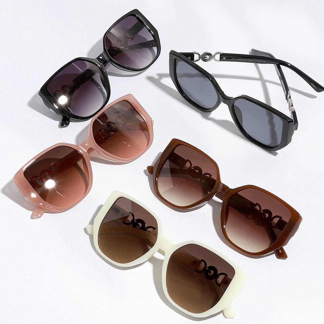 Solid Colored Frame Round Shape Legs Sunglasses