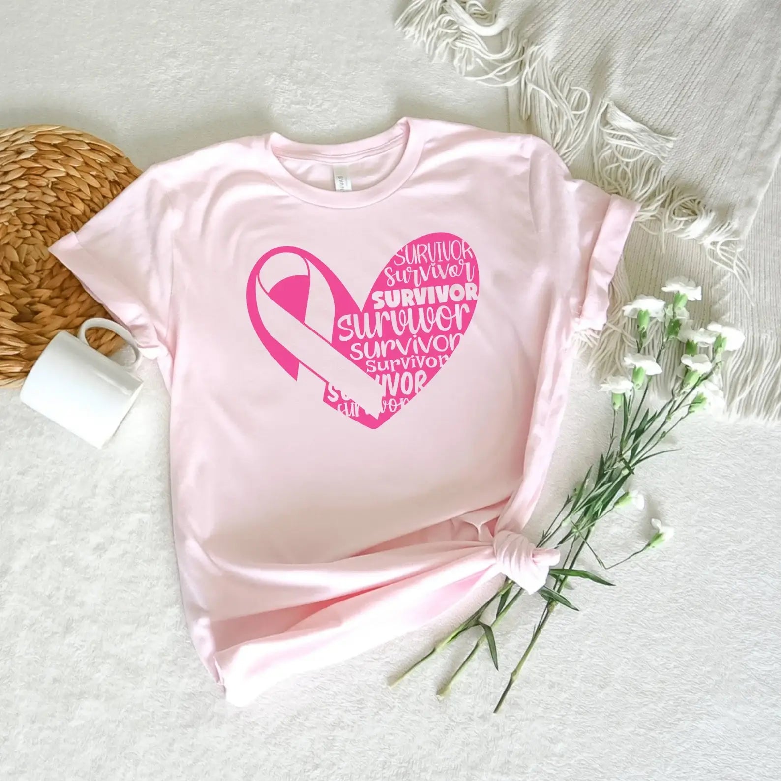 Survivor T-Shirt, Pink Ribbon Tee, October Shirt