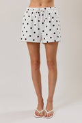 High Rise Polka Dot Print Sweatshorts