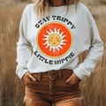 Stay Trippy Little Hippie Retro Graphic Tee Crewneck