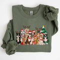 Christmas Dogs, Antlers, Reindeer Santa Dog Lover Sweatshirt