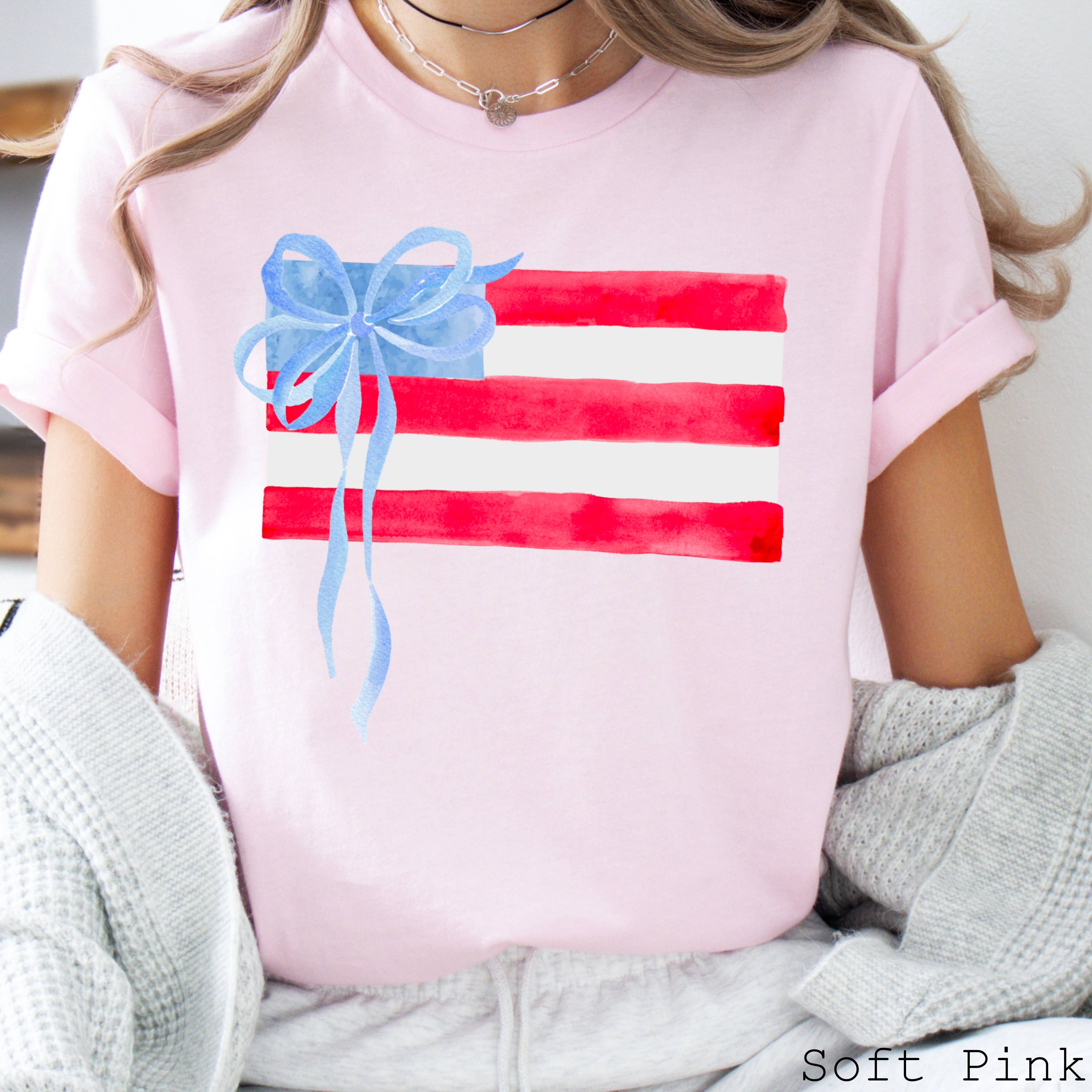 July 4th  Graphic Tee | Coquette USA Flag | Bella Canvas