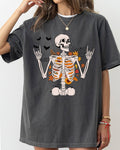 Funny Skeleton, Flowers, Rock, Western, Halloween Tshirt