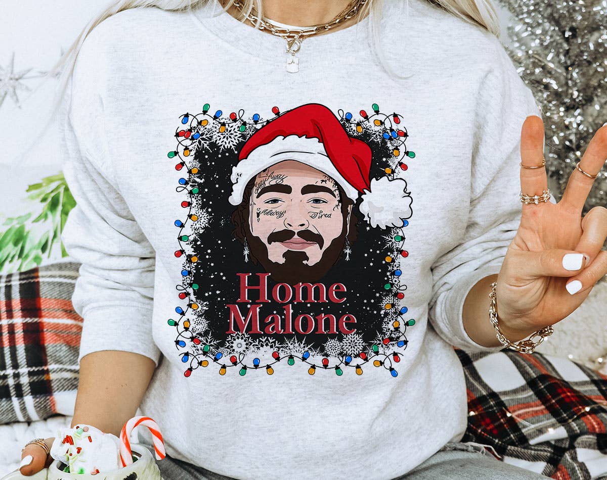 Home Malone - Funny Christmas Movie Parody Sweatshirt