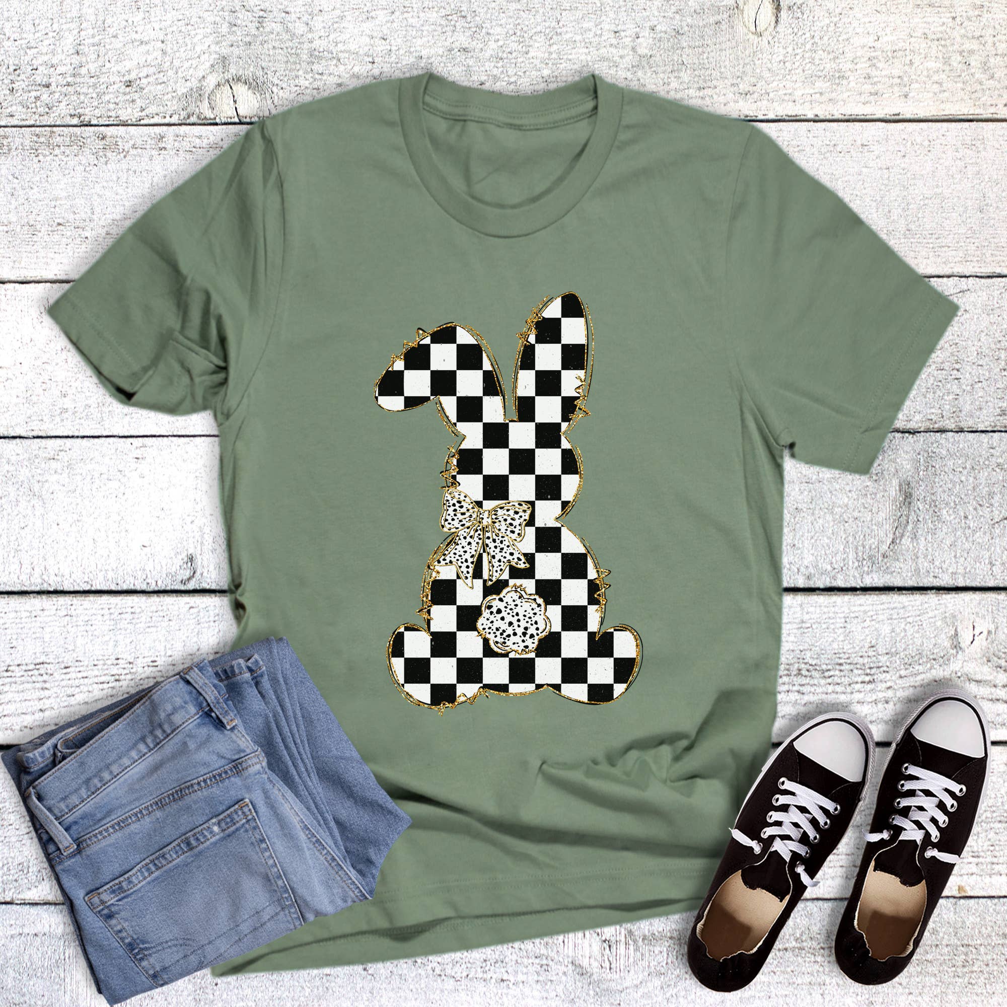 Easter Checked Bunny Graphic Tee