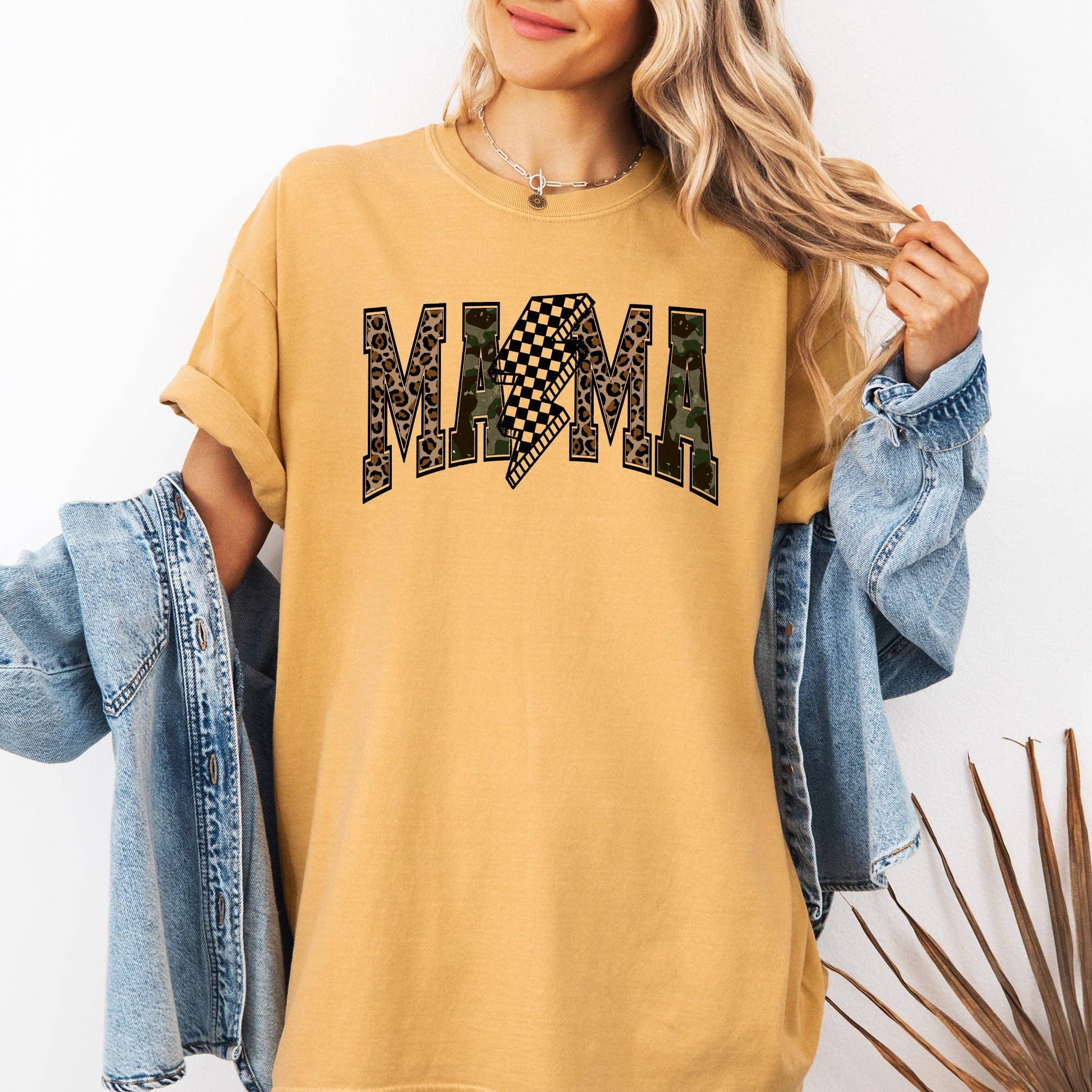 Mama, Leopard, Camo Lightning Bolt, Mother's Day Tshirt