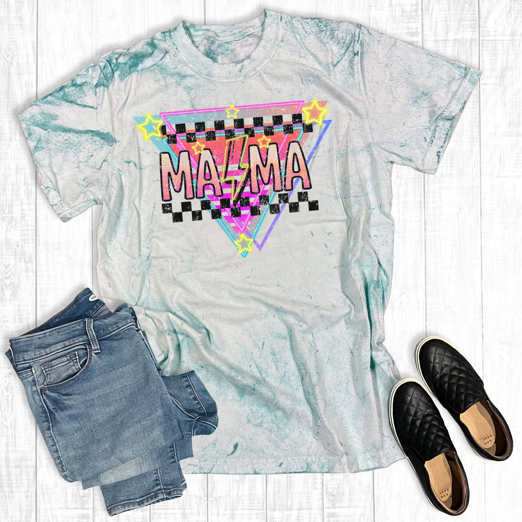 Retro Checkered Mama Mother's Day Comfort Colors Graphic Tee