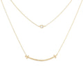 Cubic Zirconia Gold Dipped Layered Necklace