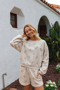 Get Cozy Floral  Sweatshort/Sweatshirt Matching Set