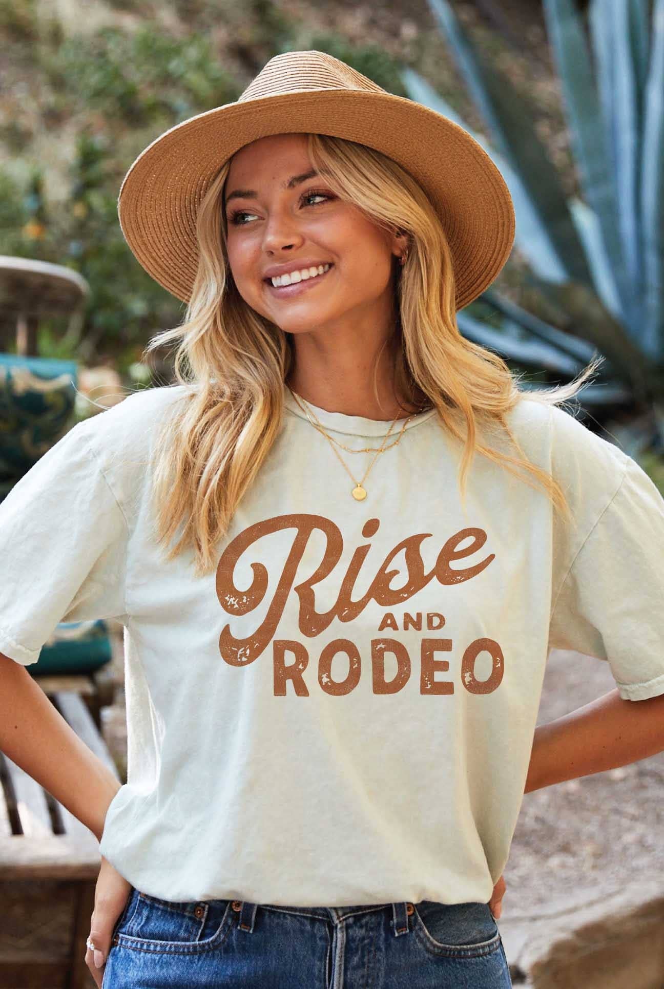 Rise and Rodeo Mineral Washed Graphic Top