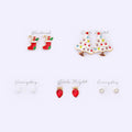 5 Pairs Joyful Holiday Stud Earrings Gift Box