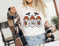 Three Cute Ghost's Drinking Coffee - Halloween T-Shirt