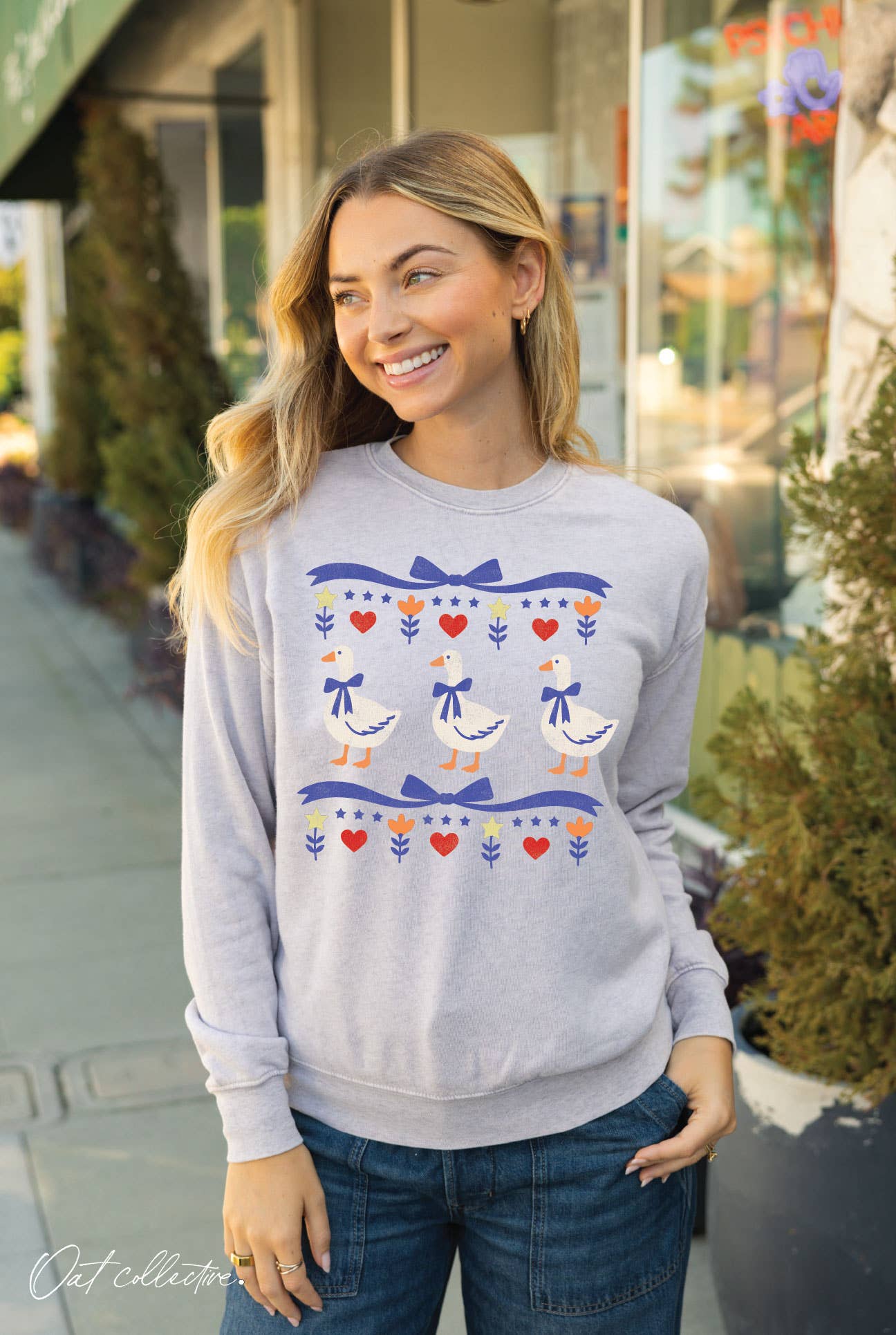 Ribbon Goose Heather Mineral Graphic Sweatshirt