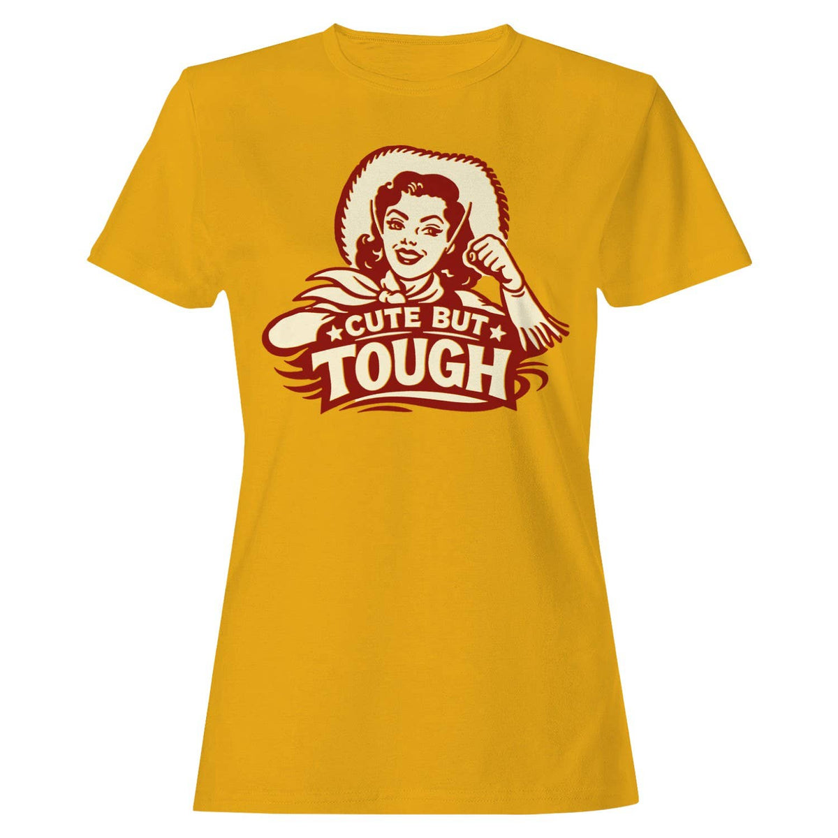 Cute But Tough Cowgirl Women's T-Shirt Gold