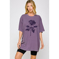 Rose Flower  Graphic Oversized Tee
