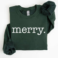 Merry, Classic Minimalist, Christmas, Winter Snow Sweatshirt