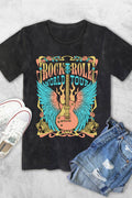Rock and Roll Wings Guitar Women's Vintage Graphic Tshirts