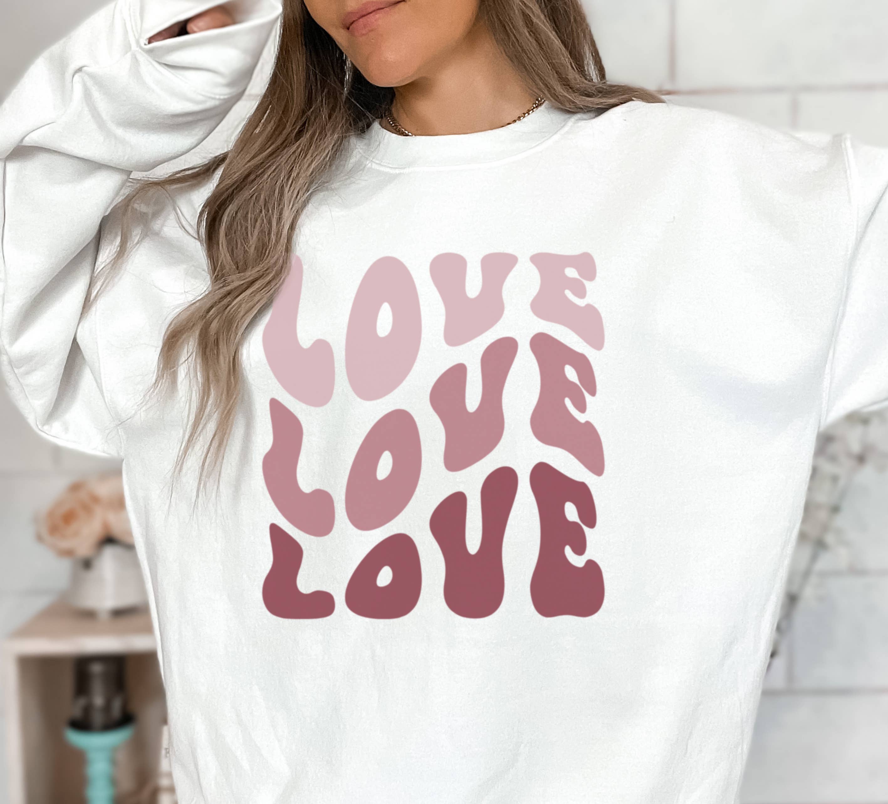 Love Love Love Crewneck Sweatshirt | Valentine's Day | Sizes