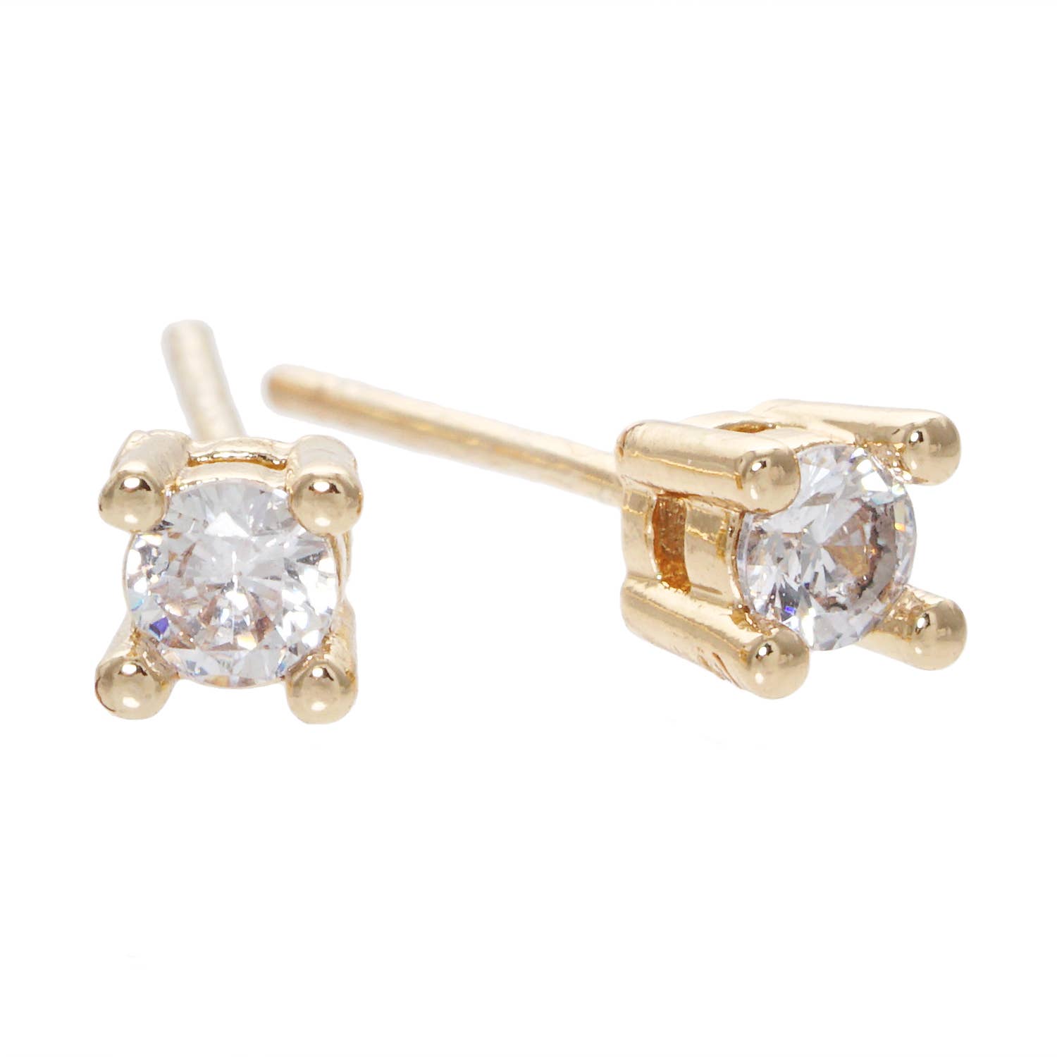 Xxs Cz Gold Dipped Daily Post Earrings