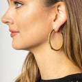 M-14K Gold Dipped Post Hoop Earrings