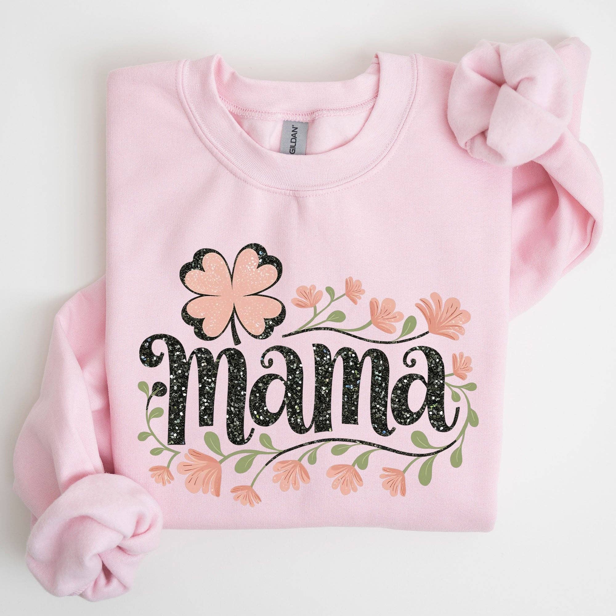 Floral Mama, Shamrock Clover St Patrick's Day Sweatshirt