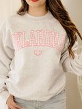 Oklahoma Gingham Heart Gray Sweatshirt