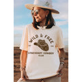 Wild and Free Cowboy  Graphic Oversized Tee