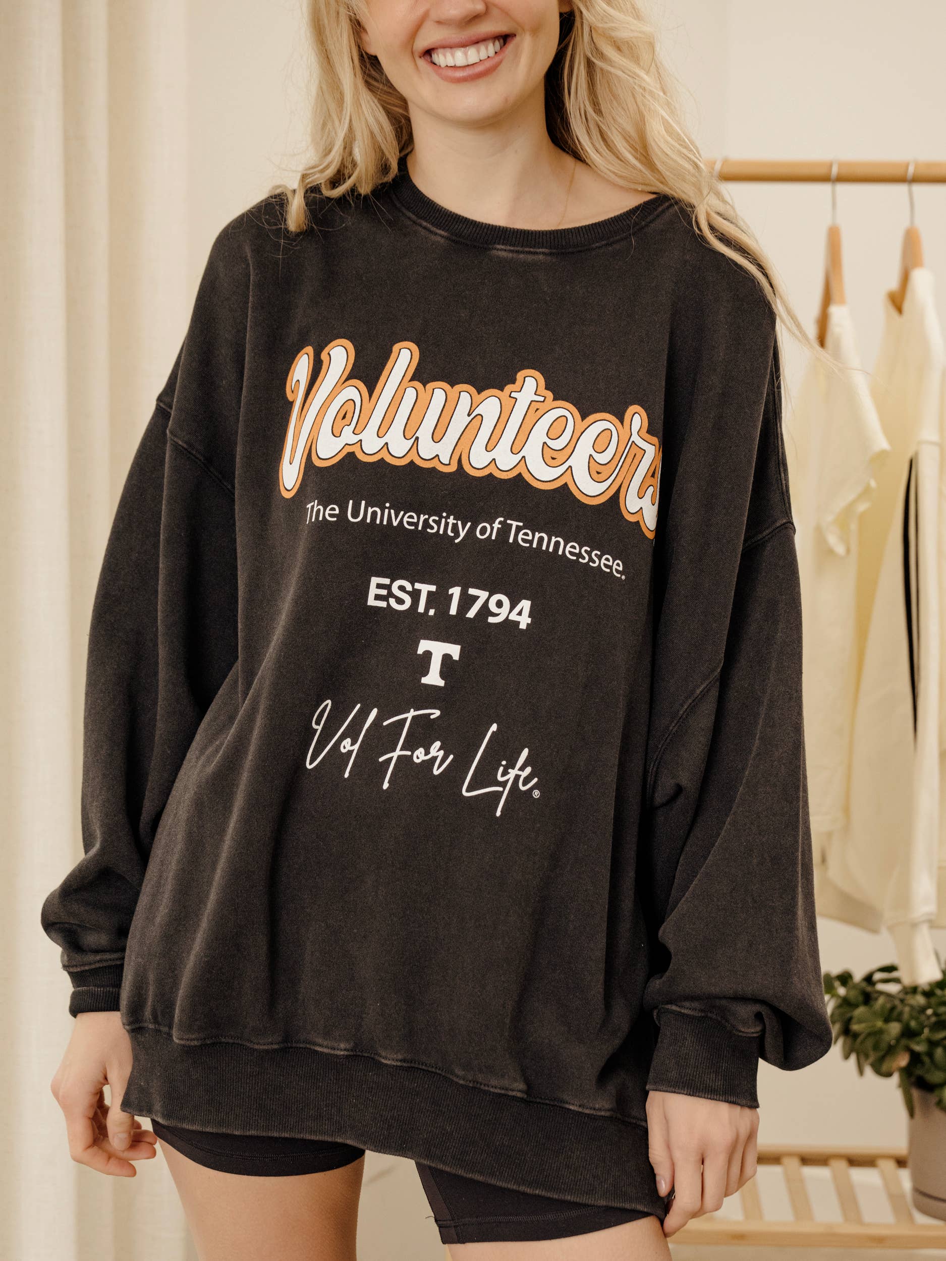 Tennessee Vols Letterman Black Chrome Hi-Dive Sweatshirt
